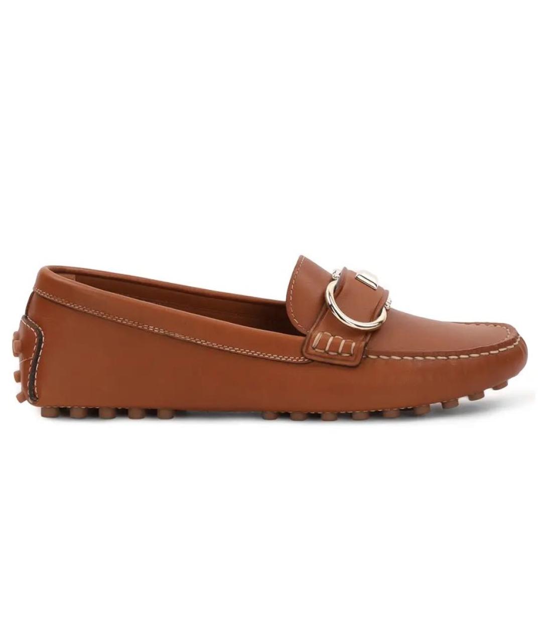 FERRAGAMO Коричневые кожаные мокасины, фото 3