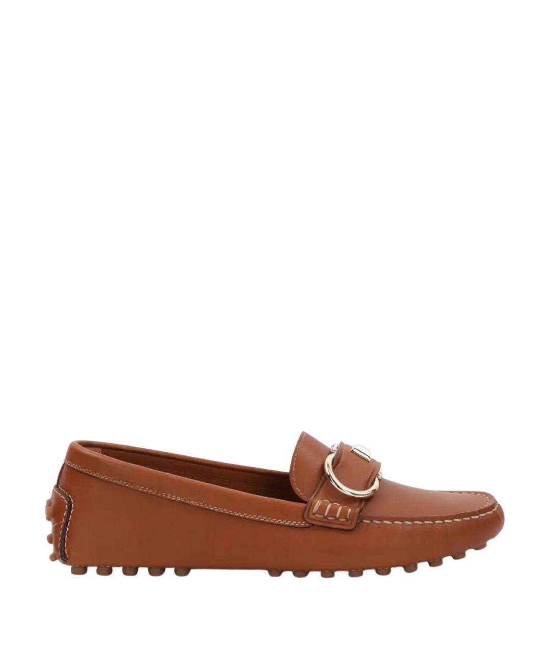 FERRAGAMO Коричневые кожаные мокасины, фото 1