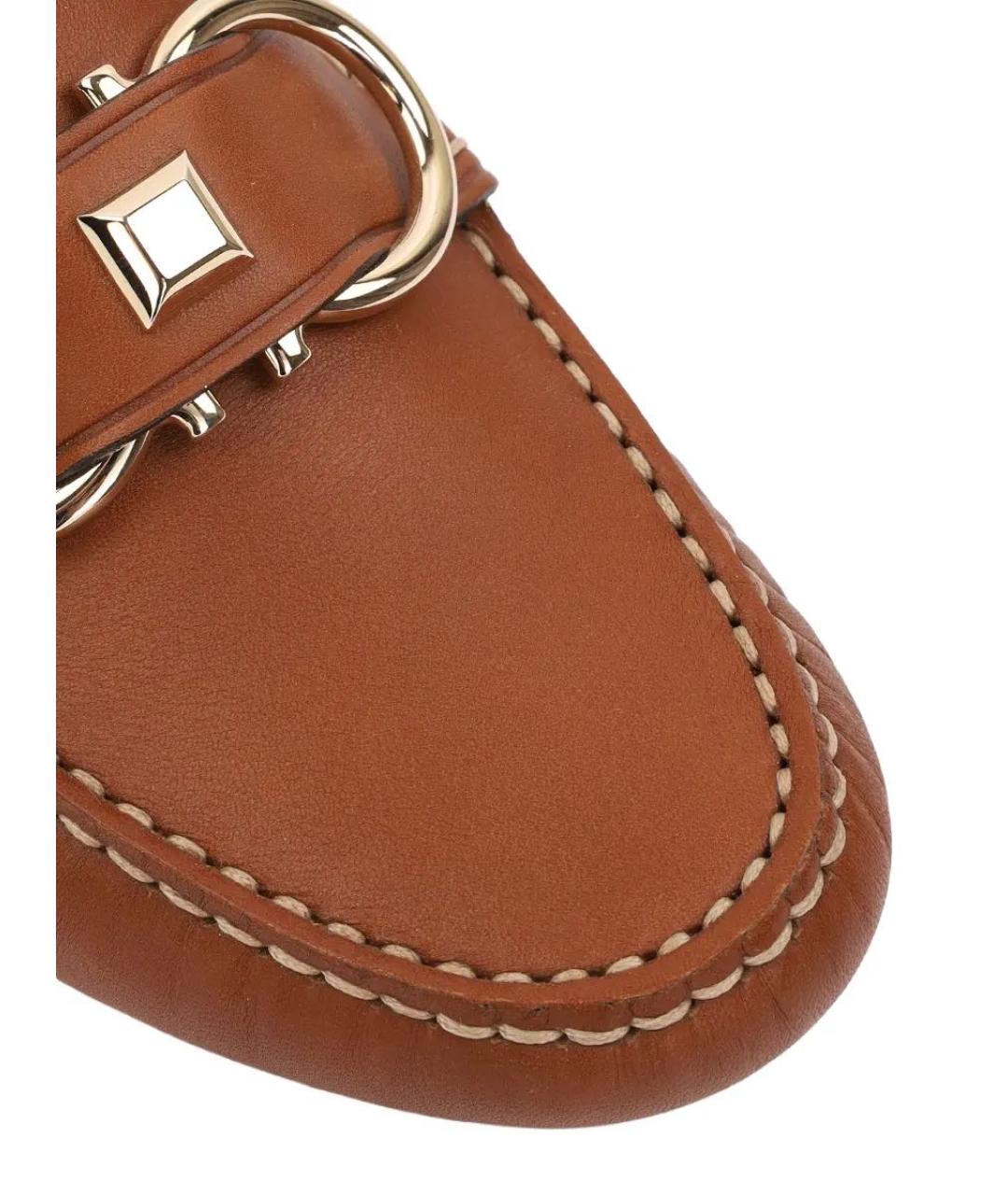 FERRAGAMO Коричневые кожаные мокасины, фото 2
