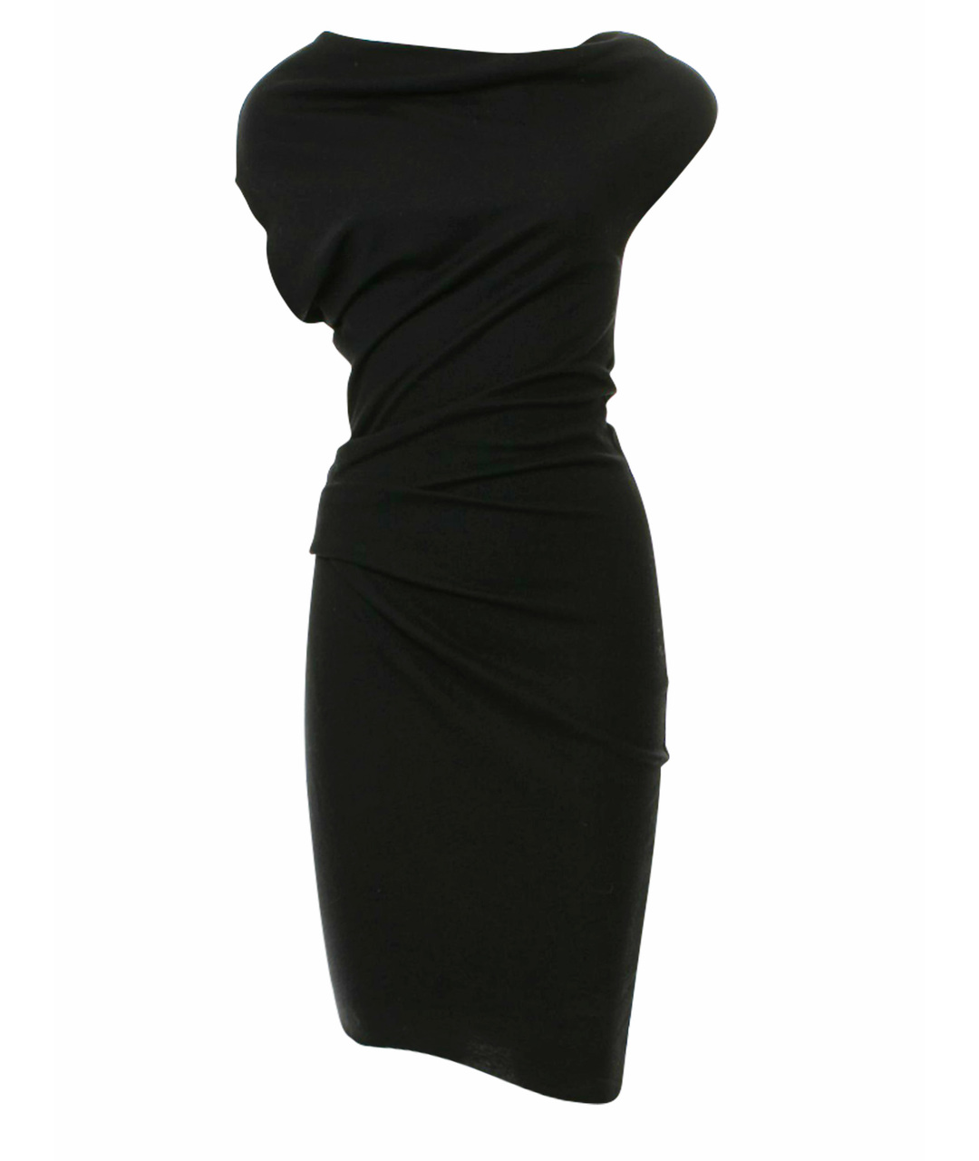 HELMUT LANG Черное шерстяное повседневное платье, фото 1