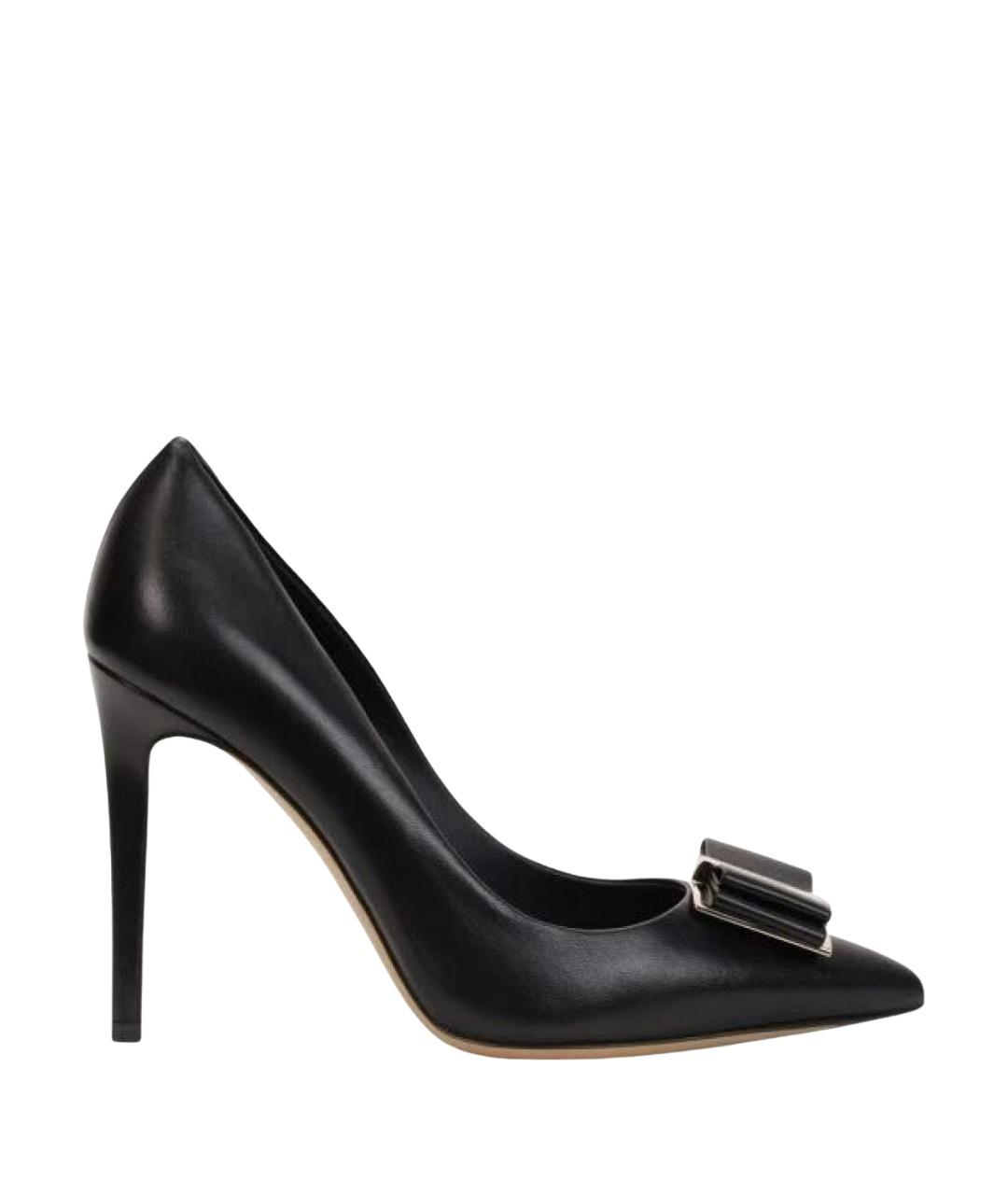 FERRAGAMO Черные кожаные туфли, фото 1
