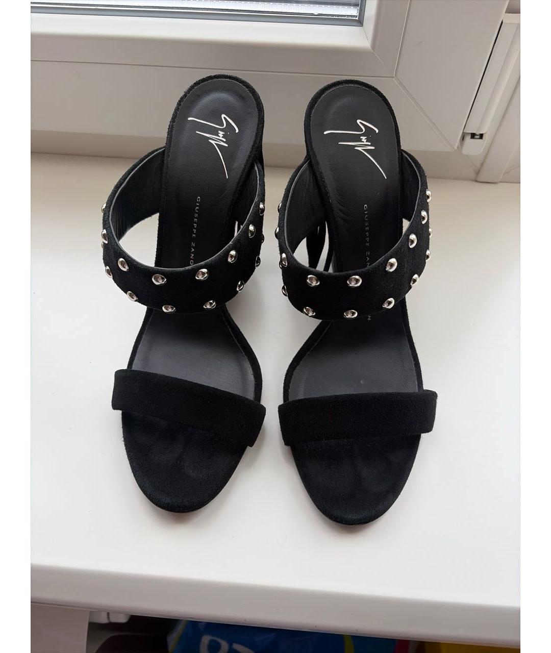 GIUSEPPE ZANOTTI DESIGN Черные замшевые босоножки, фото 2