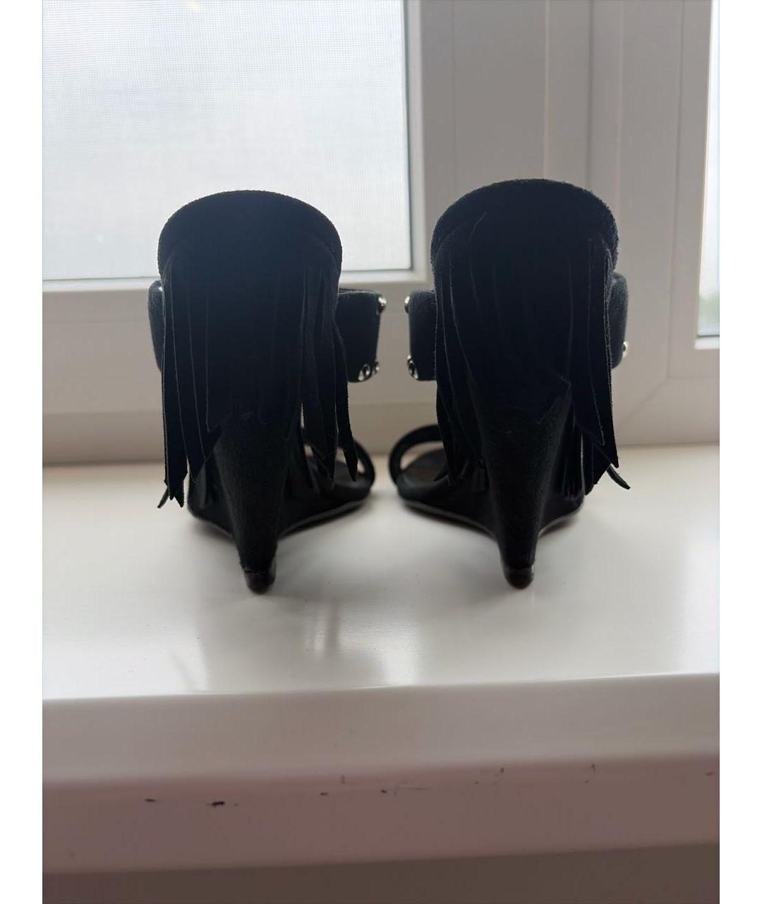 GIUSEPPE ZANOTTI DESIGN Черные замшевые босоножки, фото 4