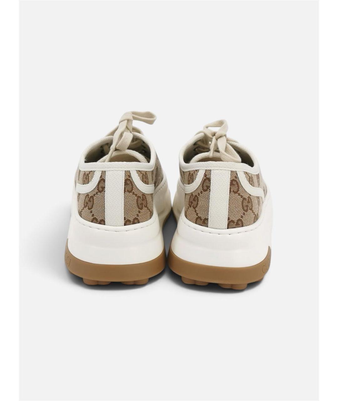 GUCCI Бежевые кеды, фото 4