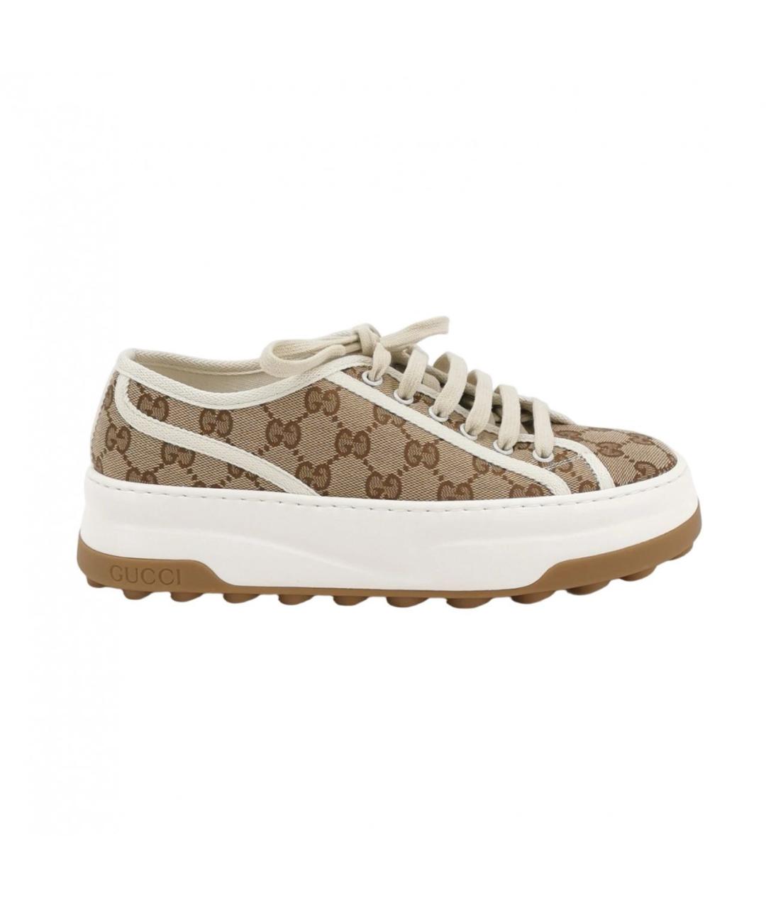 GUCCI Бежевые кеды, фото 8