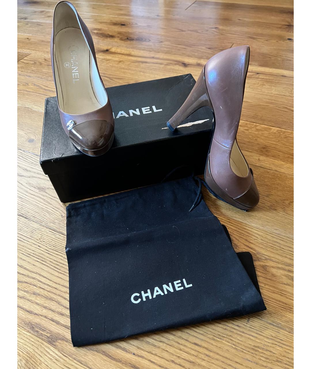 CHANEL Бежевые кожаные туфли, фото 3