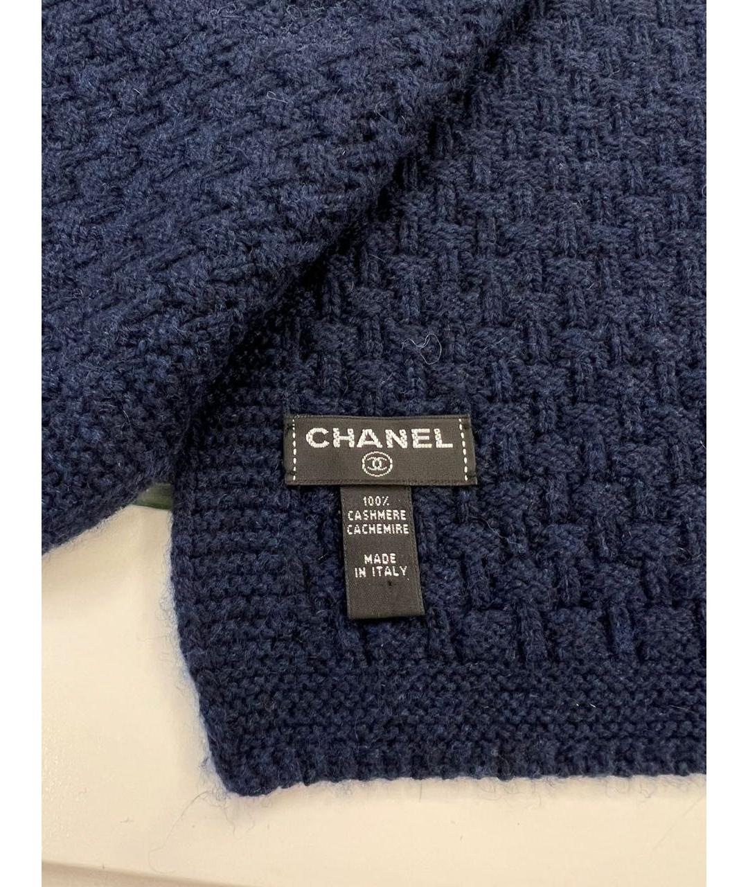 CHANEL Темно-синяя кашемировая шапка, фото 4