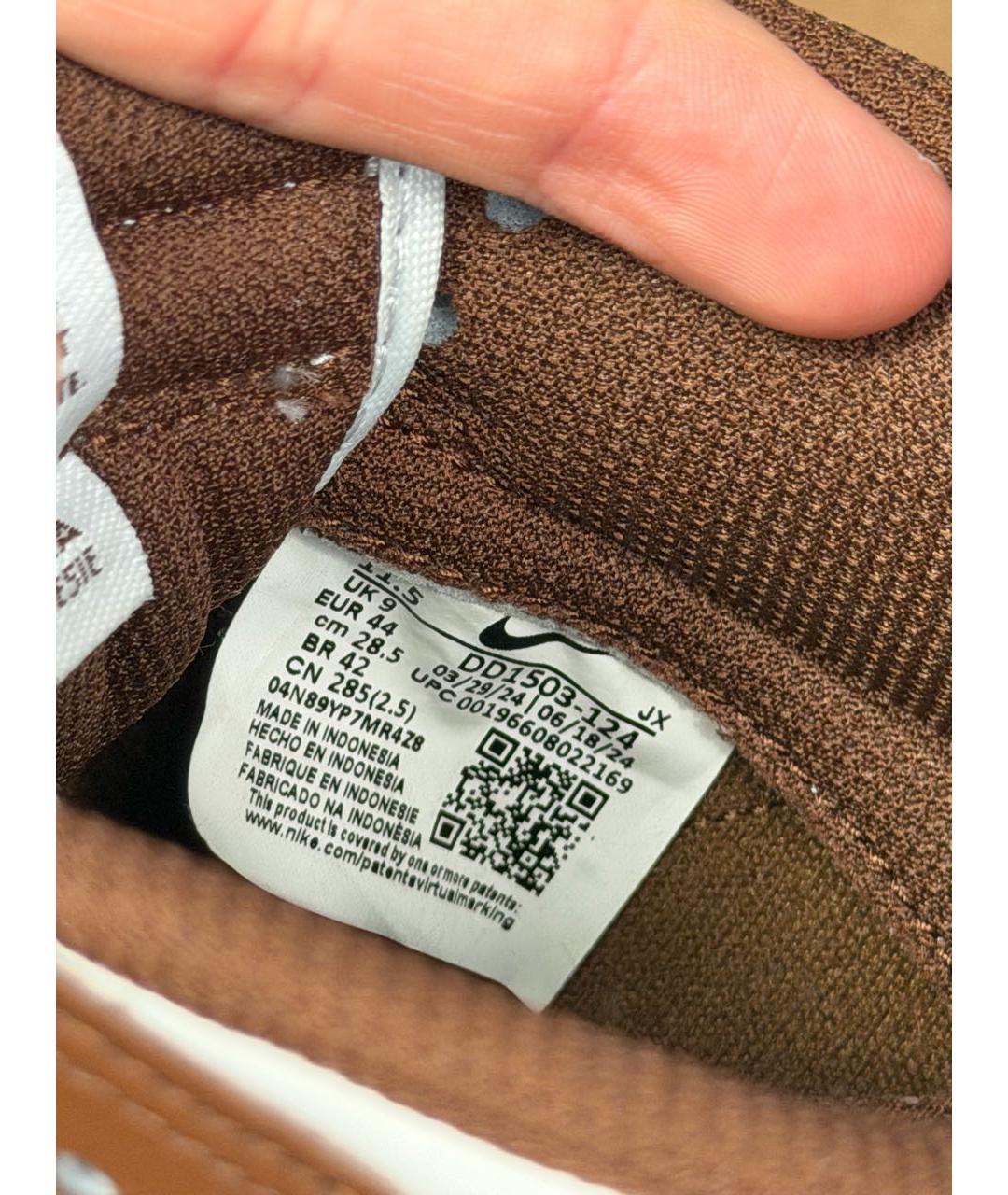 NIKE Коричневые кожаные низкие кроссовки / кеды, фото 4