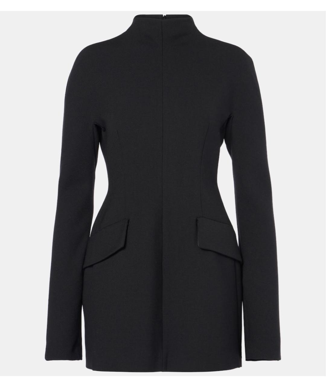 SPORTMAX Черное шерстяное повседневное платье, фото 9