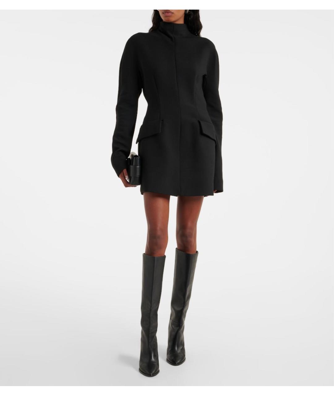 SPORTMAX Черное шерстяное повседневное платье, фото 6