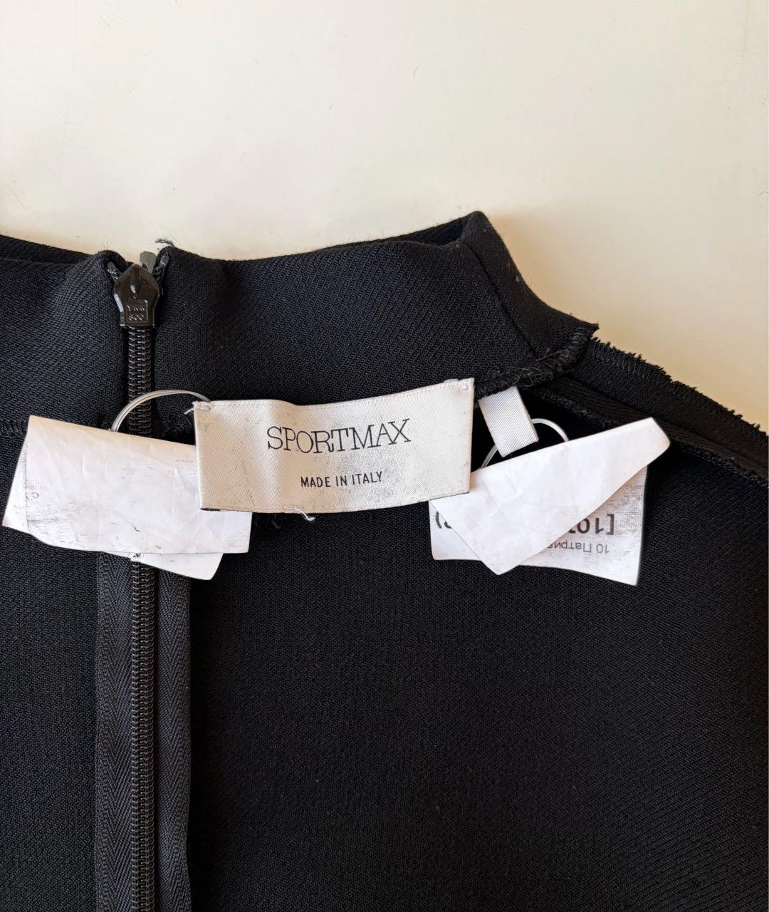 SPORTMAX Черное шерстяное повседневное платье, фото 5