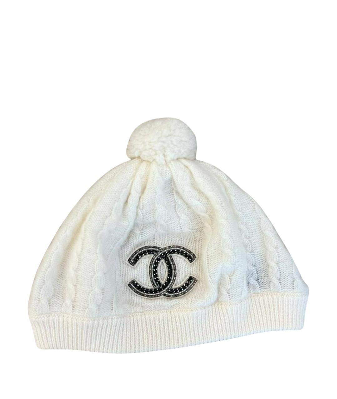 CHANEL Белая кашемировая шапка, фото 1