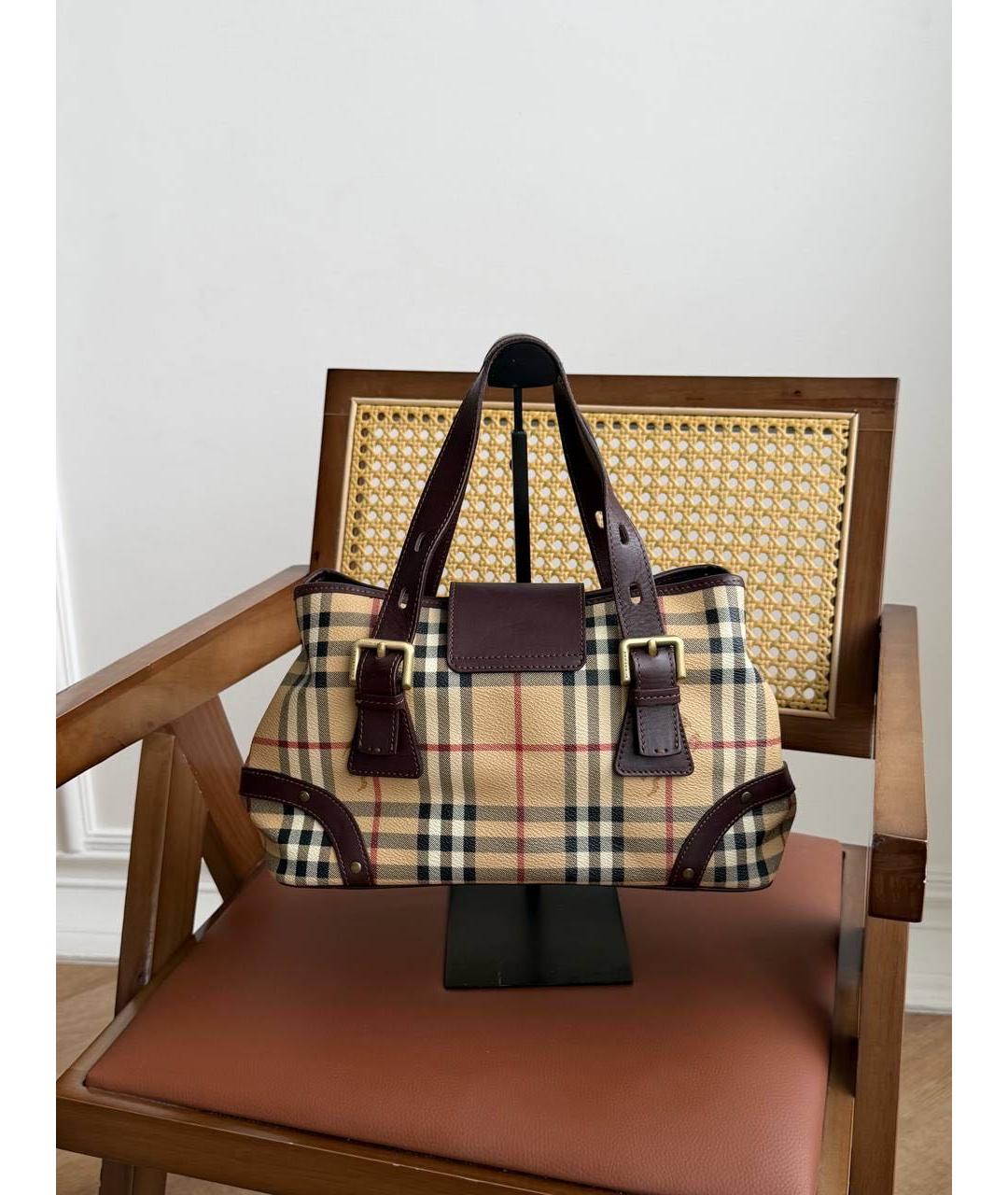 BURBERRY Бежевая сумка с короткими ручками, фото 4