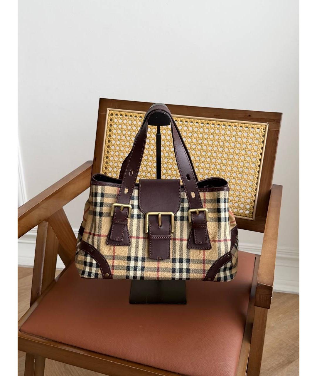 BURBERRY Бежевая сумка с короткими ручками, фото 9