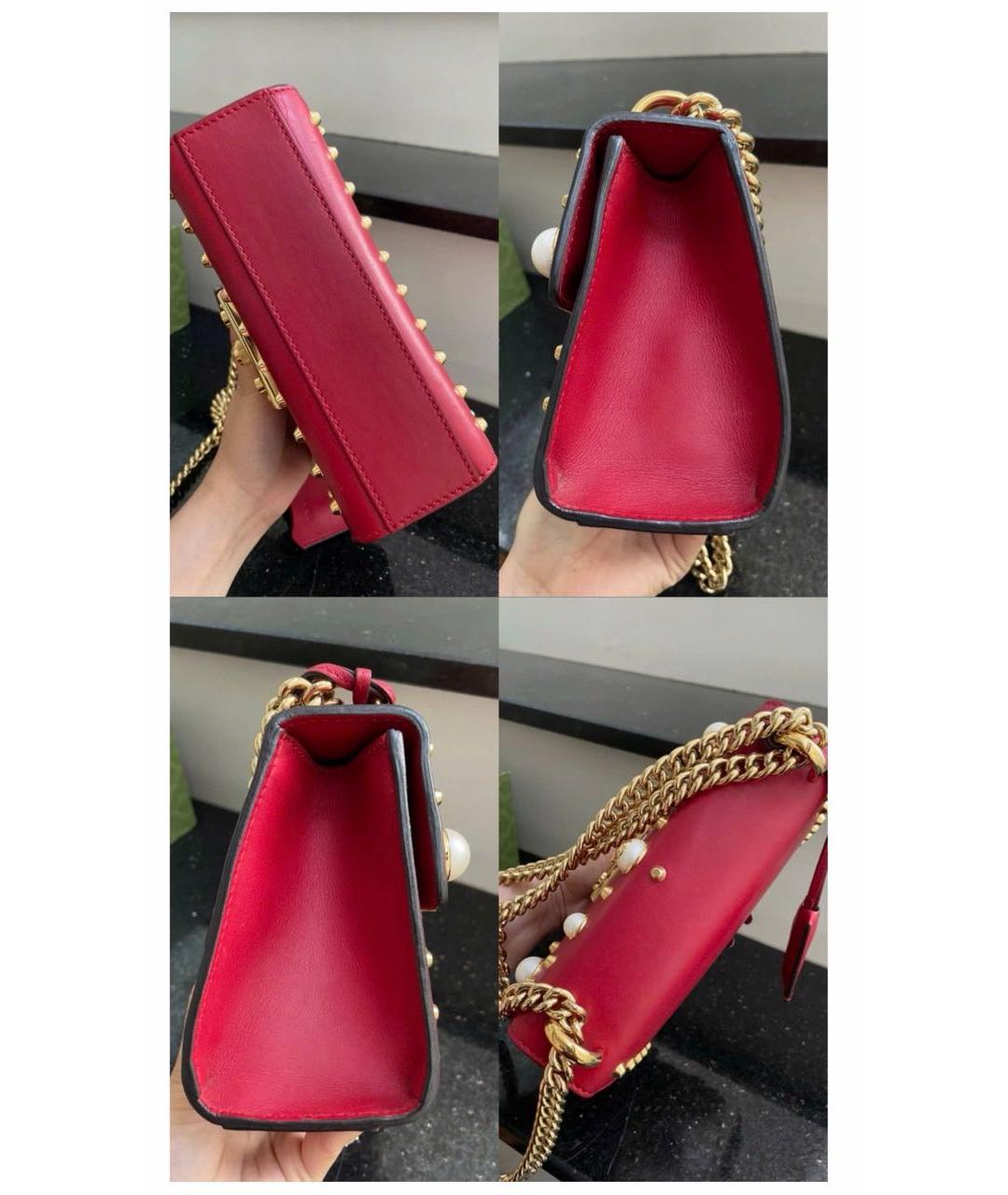 GUCCI Красная кожаная сумка через плечо, фото 4