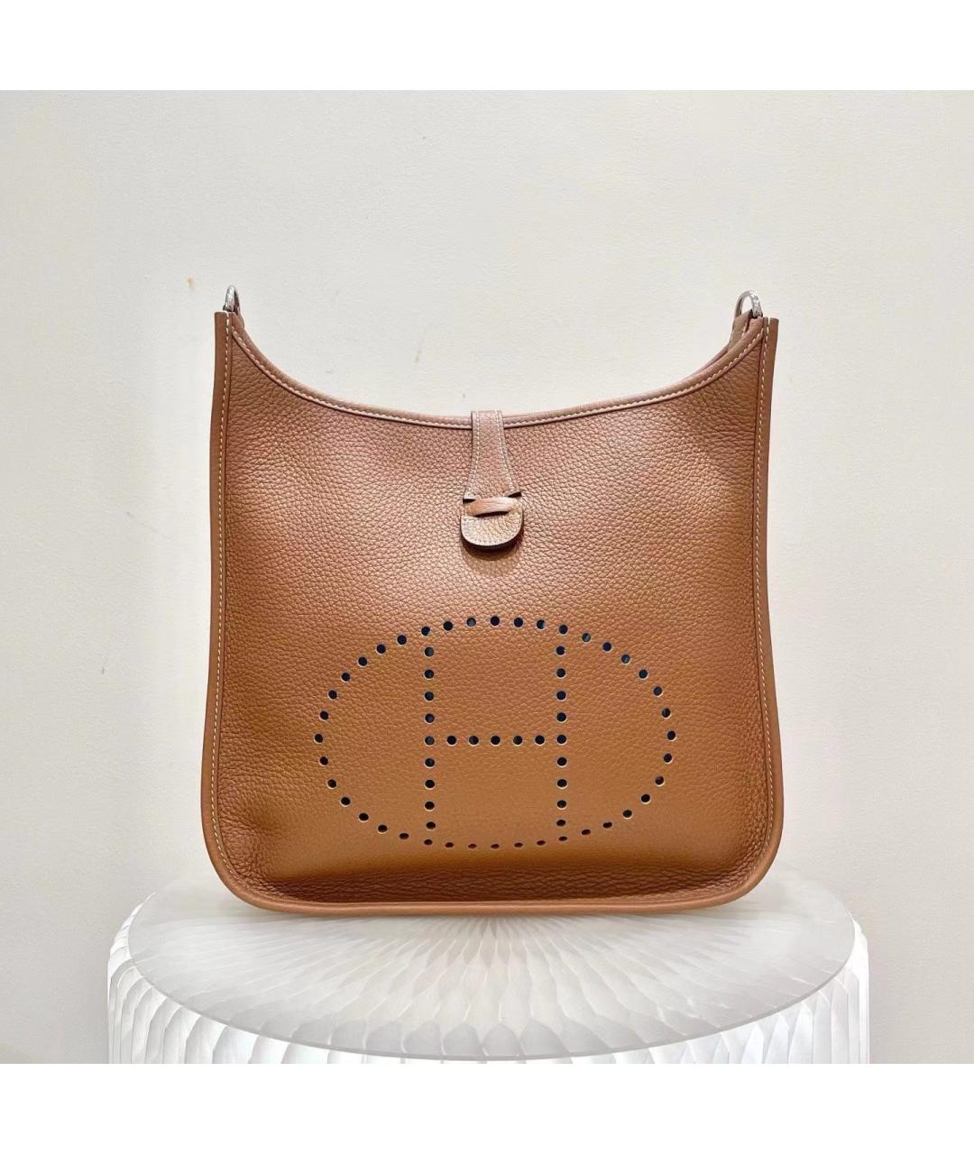 HERMES Коричневая кожаная сумка через плечо, фото 4