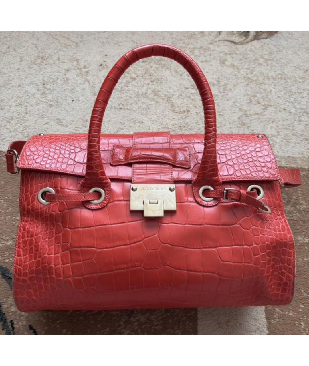 JIMMY CHOO Коралловая кожаная сумка с короткими ручками, фото 2