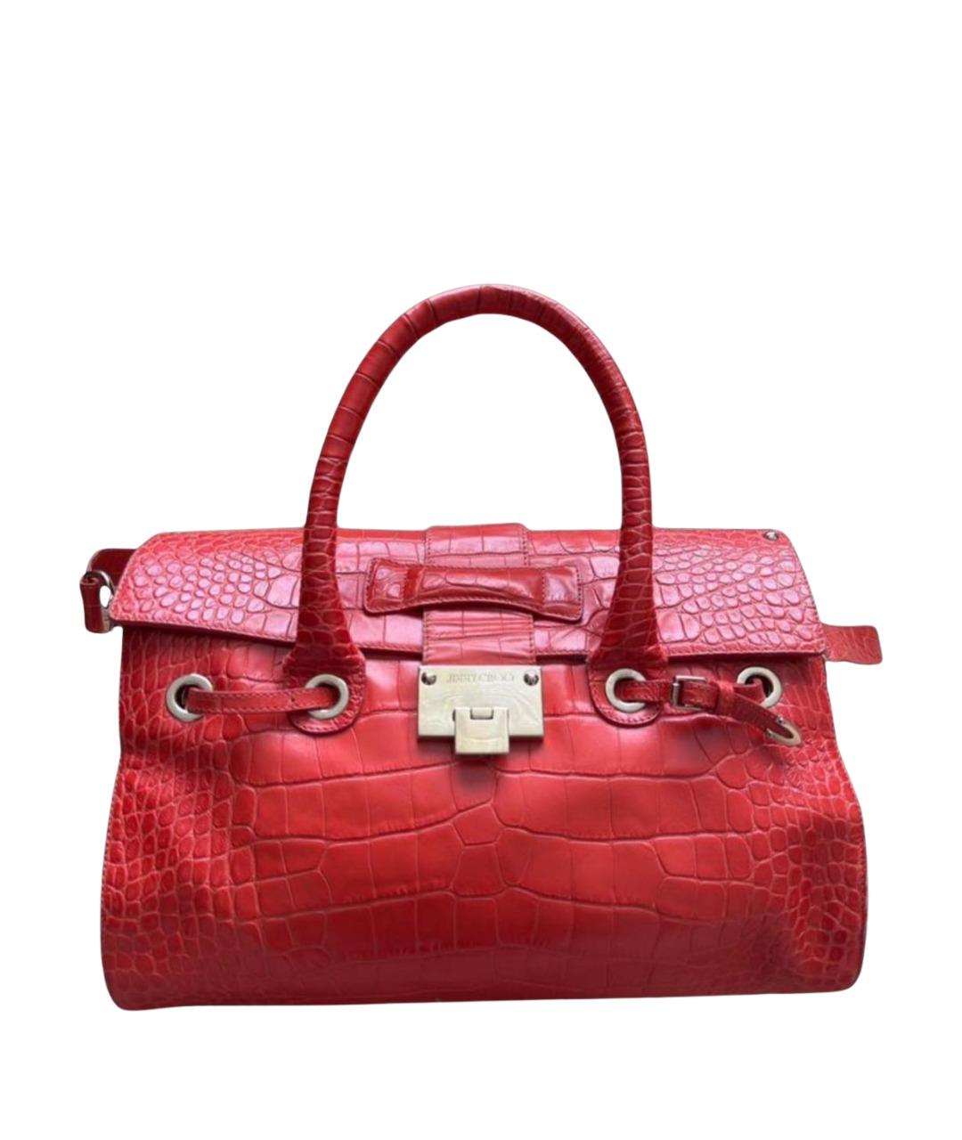 JIMMY CHOO Коралловая кожаная сумка с короткими ручками, фото 1