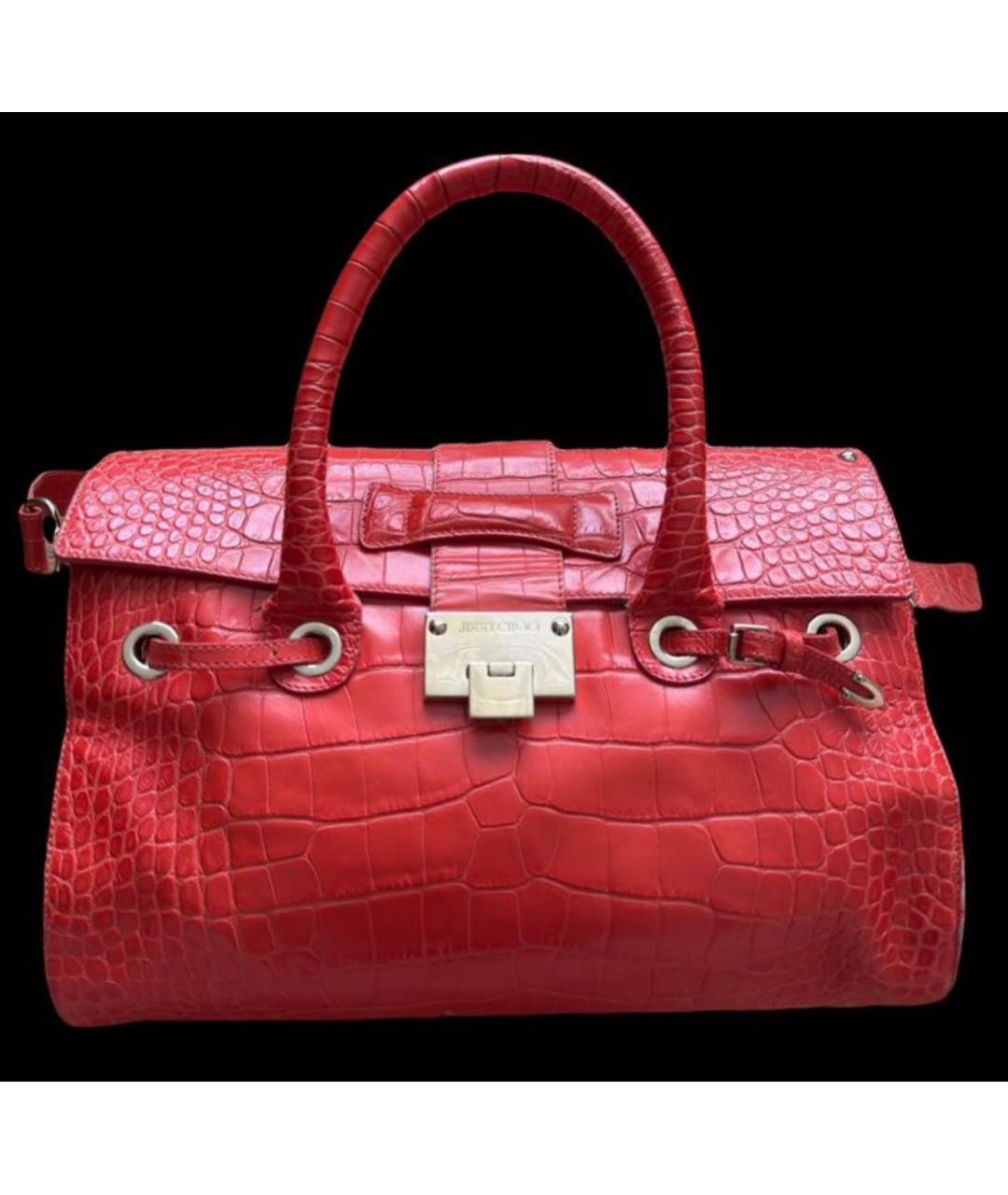 JIMMY CHOO Коралловая кожаная сумка с короткими ручками, фото 8