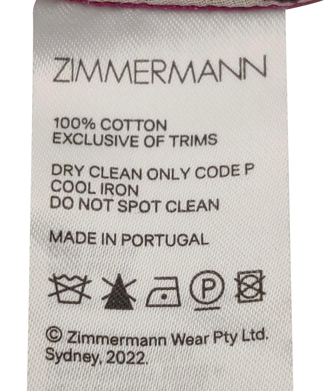 ZIMMERMANN Розовая хлопковая блузы, фото 6