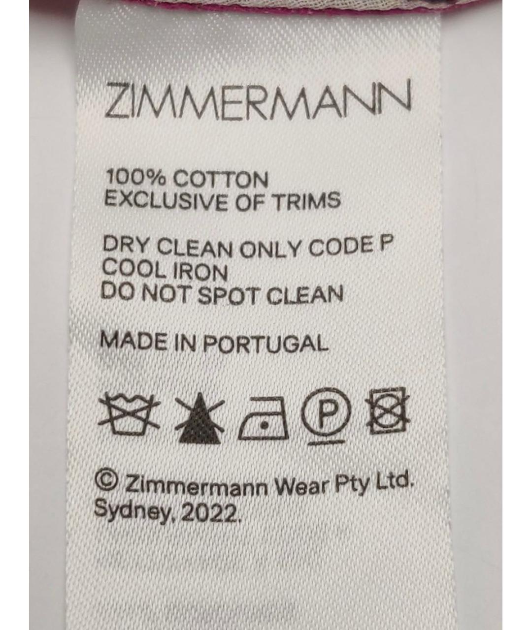 ZIMMERMANN Розовая хлопковая блузы, фото 4