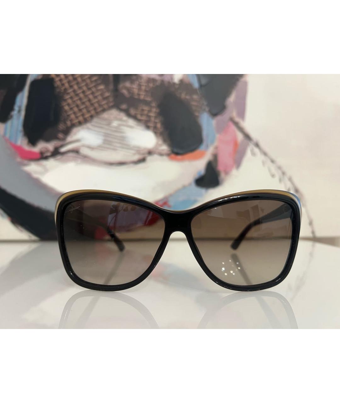 GUCCI Коричневые пластиковые солнцезащитные очки, фото 2