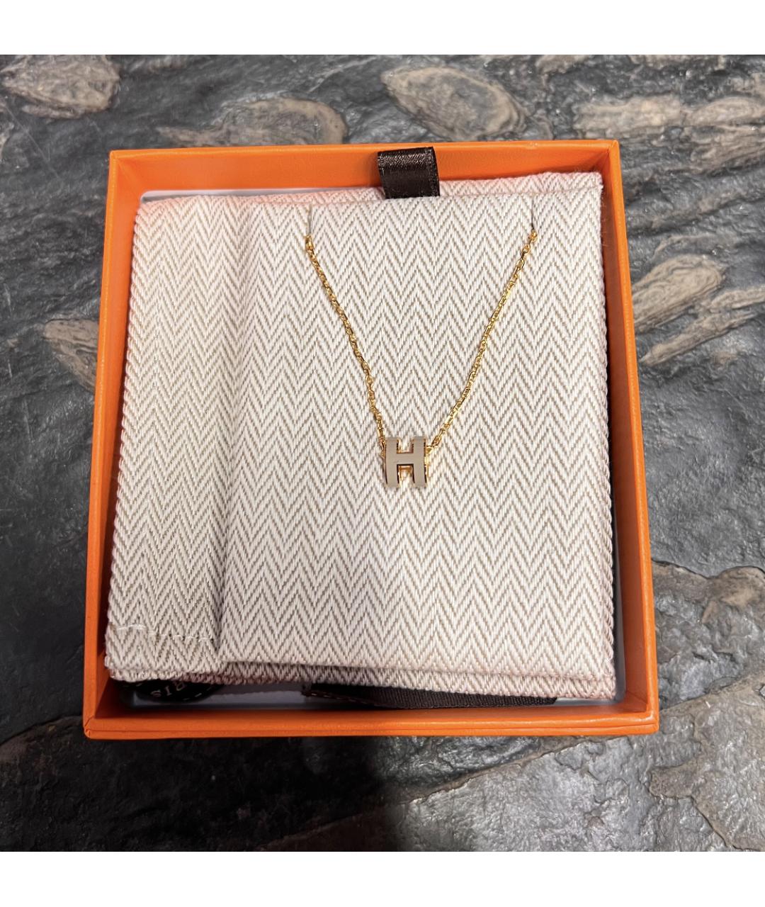 HERMES Бежевая металлическая подвеска, фото 3
