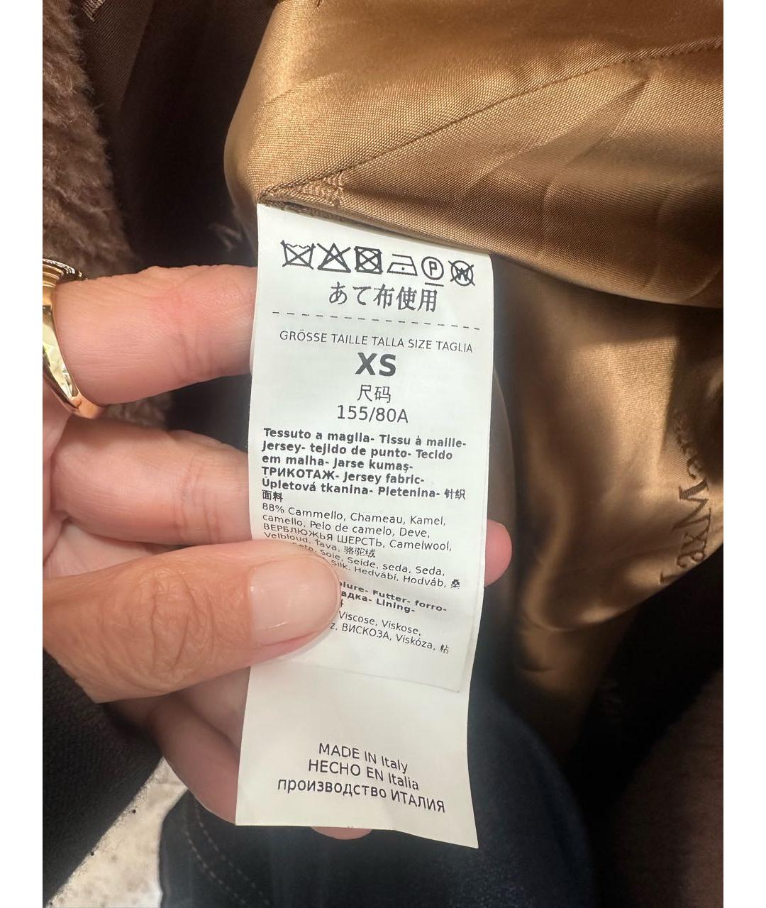 MAX MARA Коричневая шерстяная шуба, фото 5