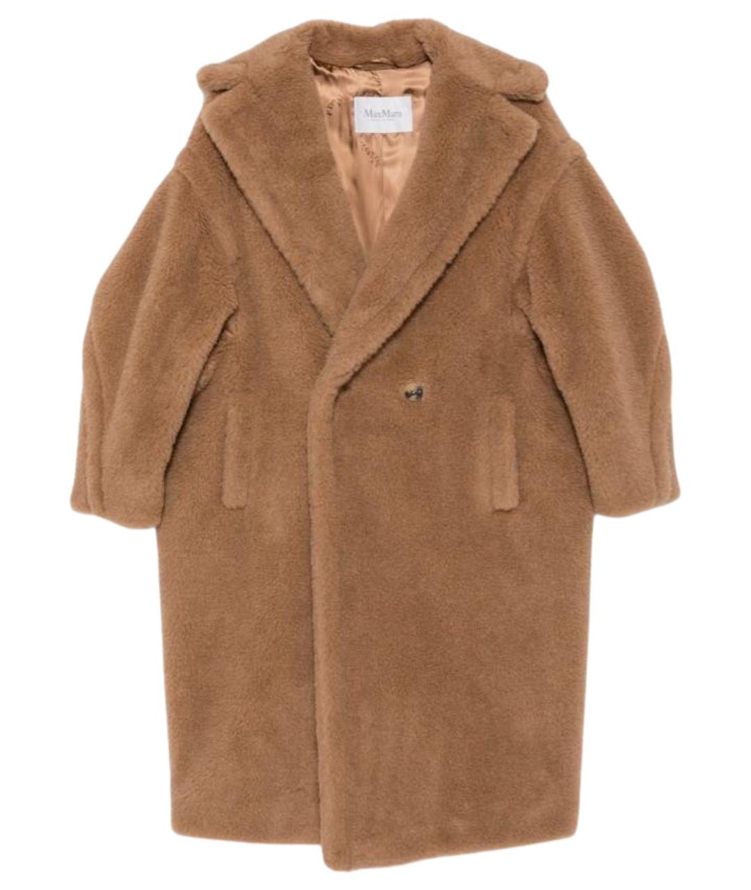 MAX MARA Коричневая шерстяная шуба, фото 1