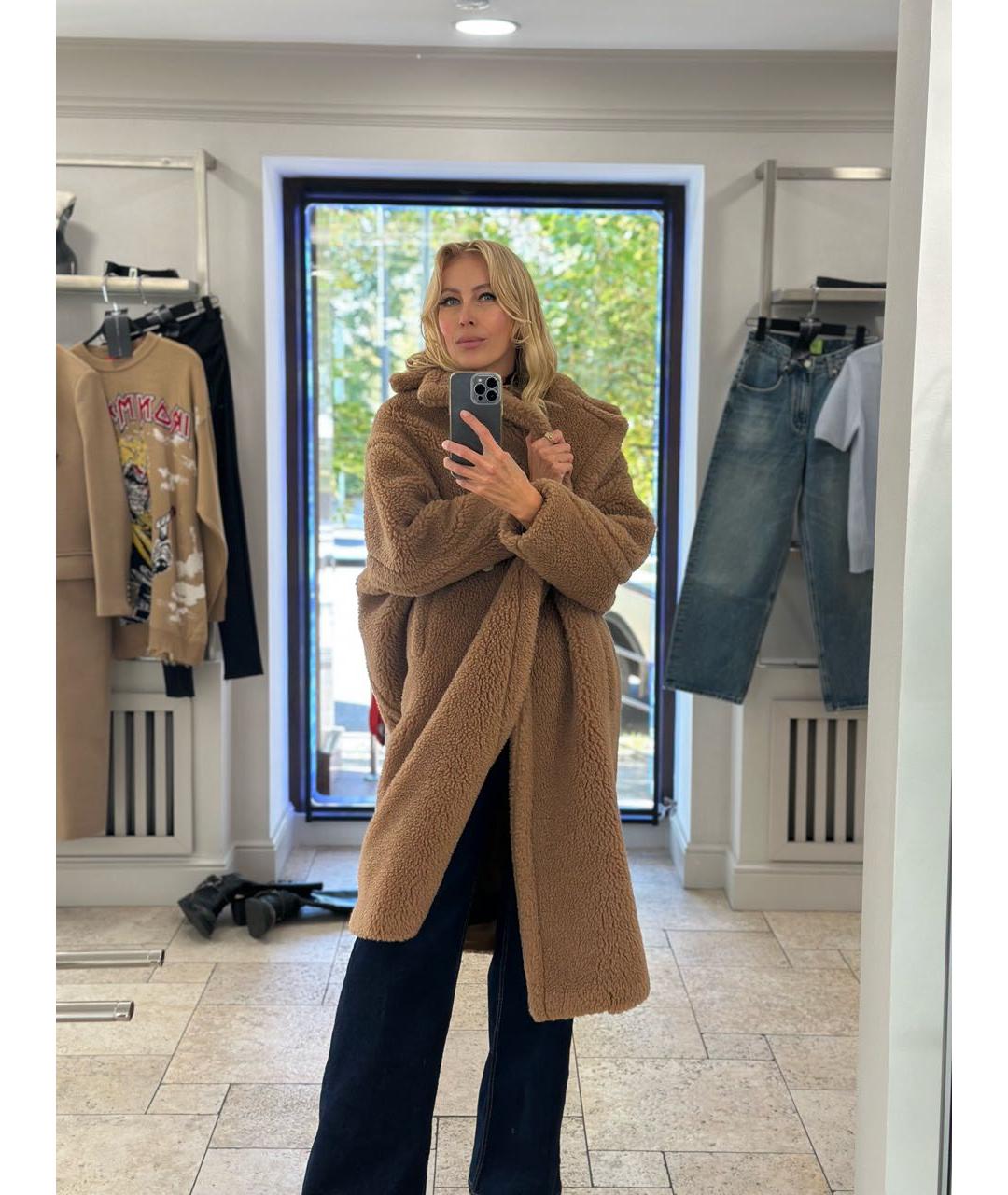 MAX MARA Коричневая шерстяная шуба, фото 7