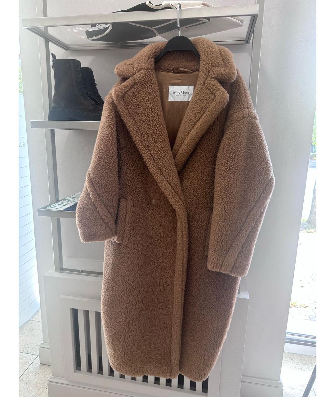 MAX MARA Коричневая шерстяная шуба, фото 4