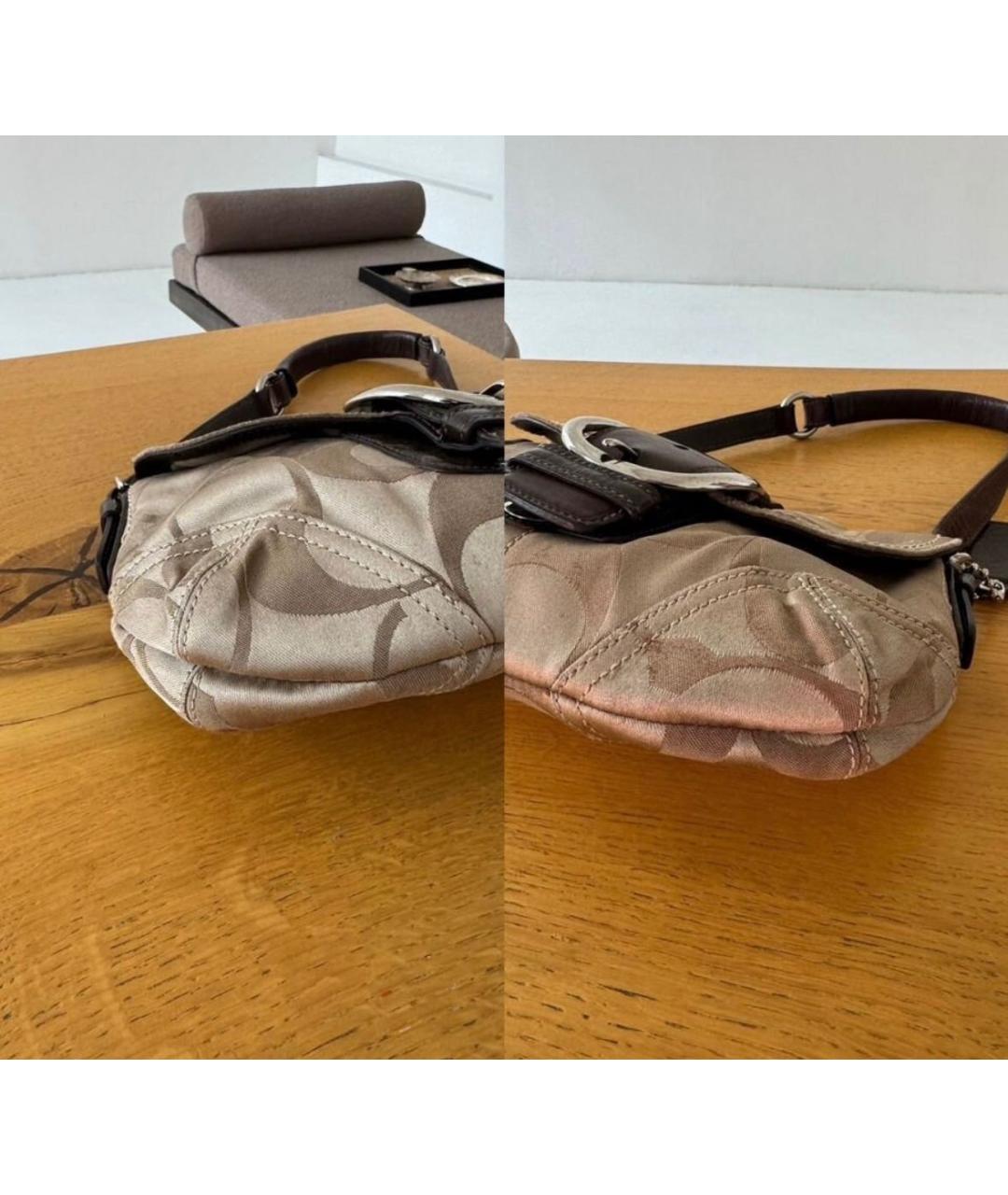 COACH Коричневая кожаная сумка тоут, фото 4