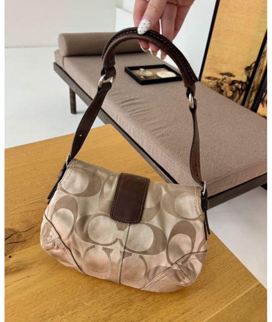 COACH Коричневая кожаная сумка тоут, фото 3