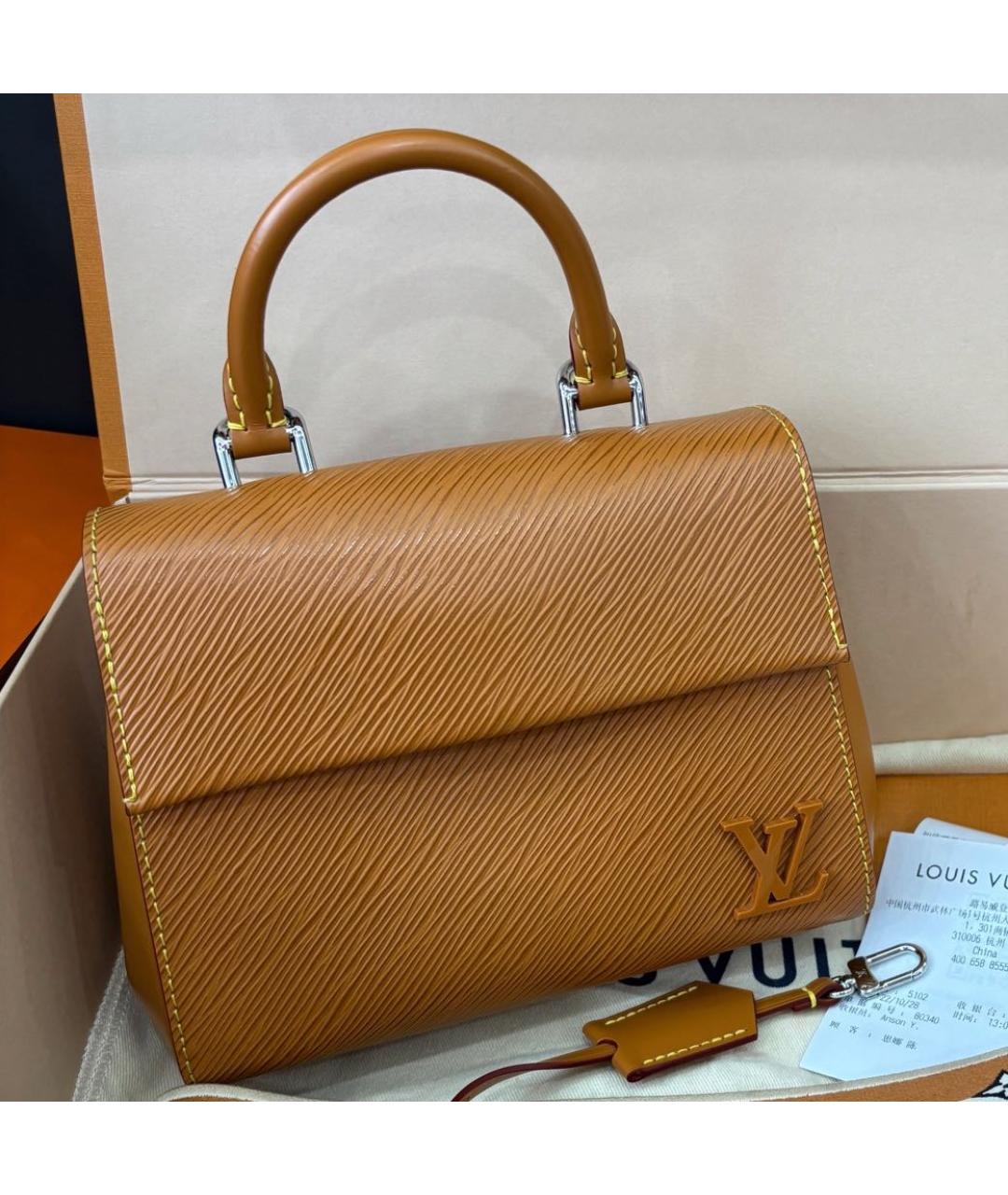 LOUIS VUITTON Коричневая кожаная сумка через плечо, фото 8