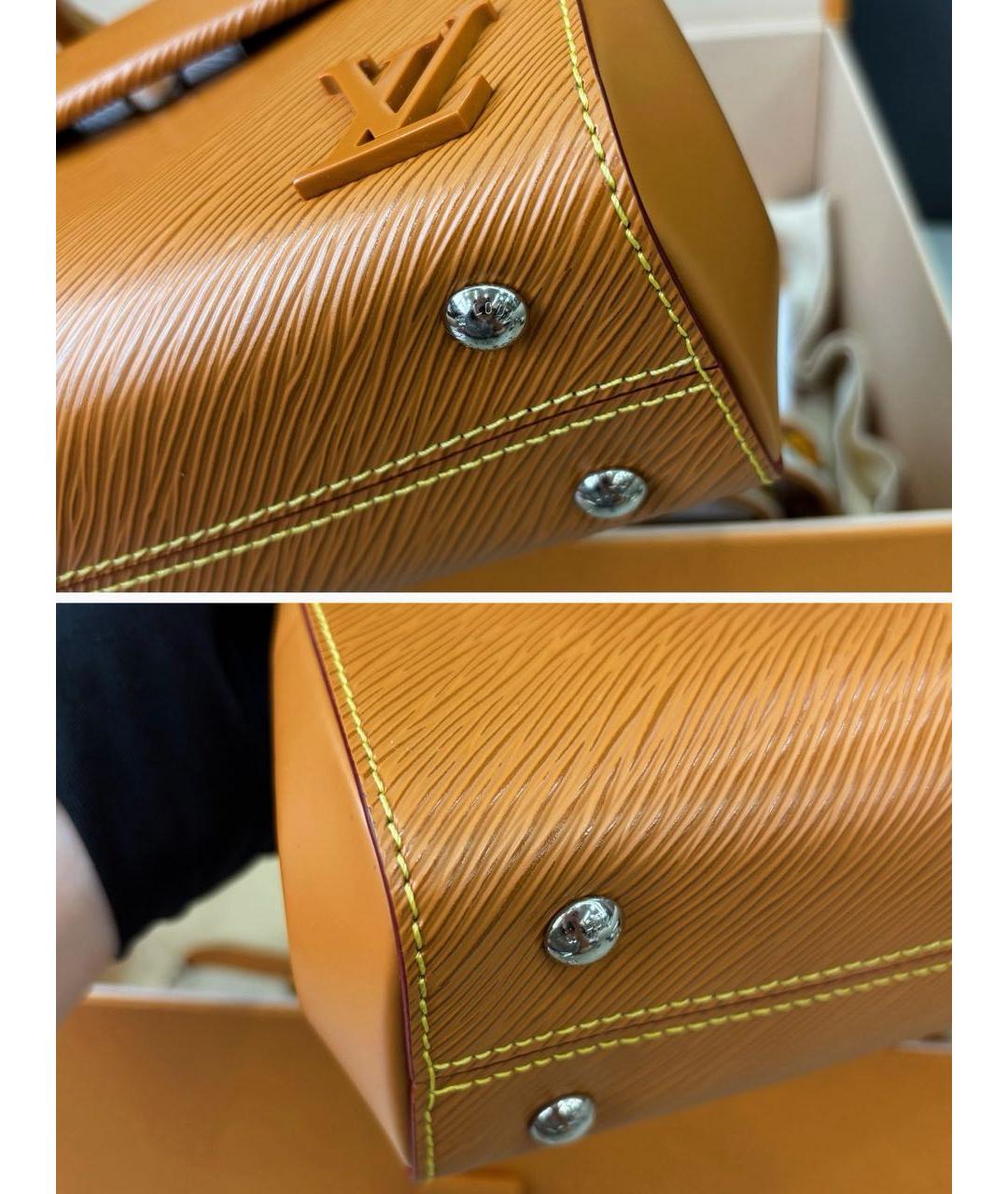 LOUIS VUITTON Коричневая кожаная сумка через плечо, фото 4