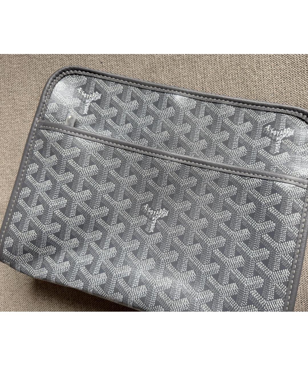 GOYARD Серая барсетка из канвы, фото 2