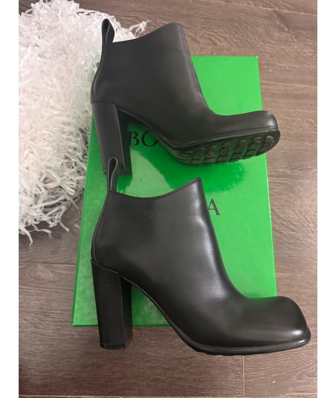 BOTTEGA VENETA Черные кожаные ботинки, фото 4
