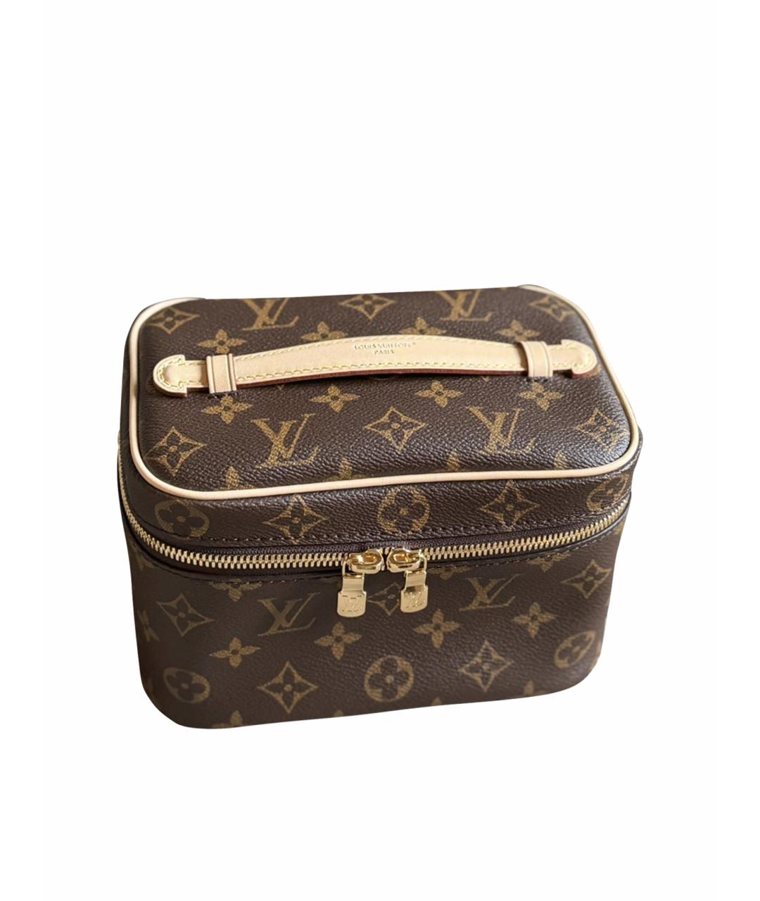 LOUIS VUITTON Коричневая косметичка из канвы, фото 1