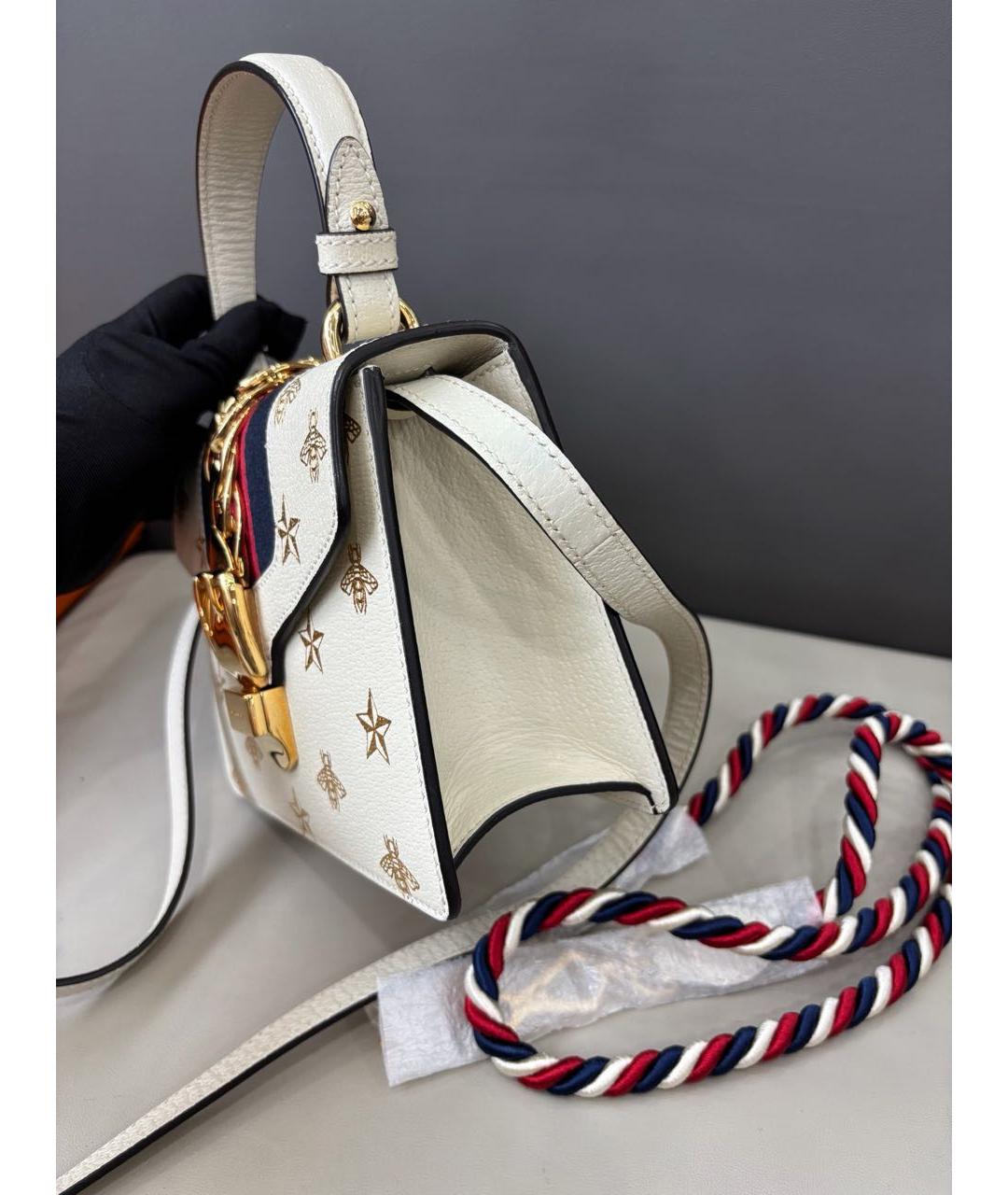 GUCCI Белая кожаная сумка через плечо, фото 3