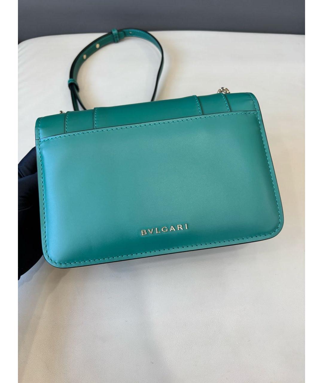 BVLGARI Зеленая кожаная сумка через плечо, фото 3