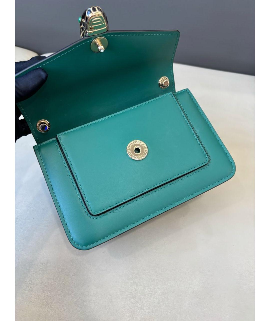 BVLGARI Зеленая кожаная сумка через плечо, фото 6