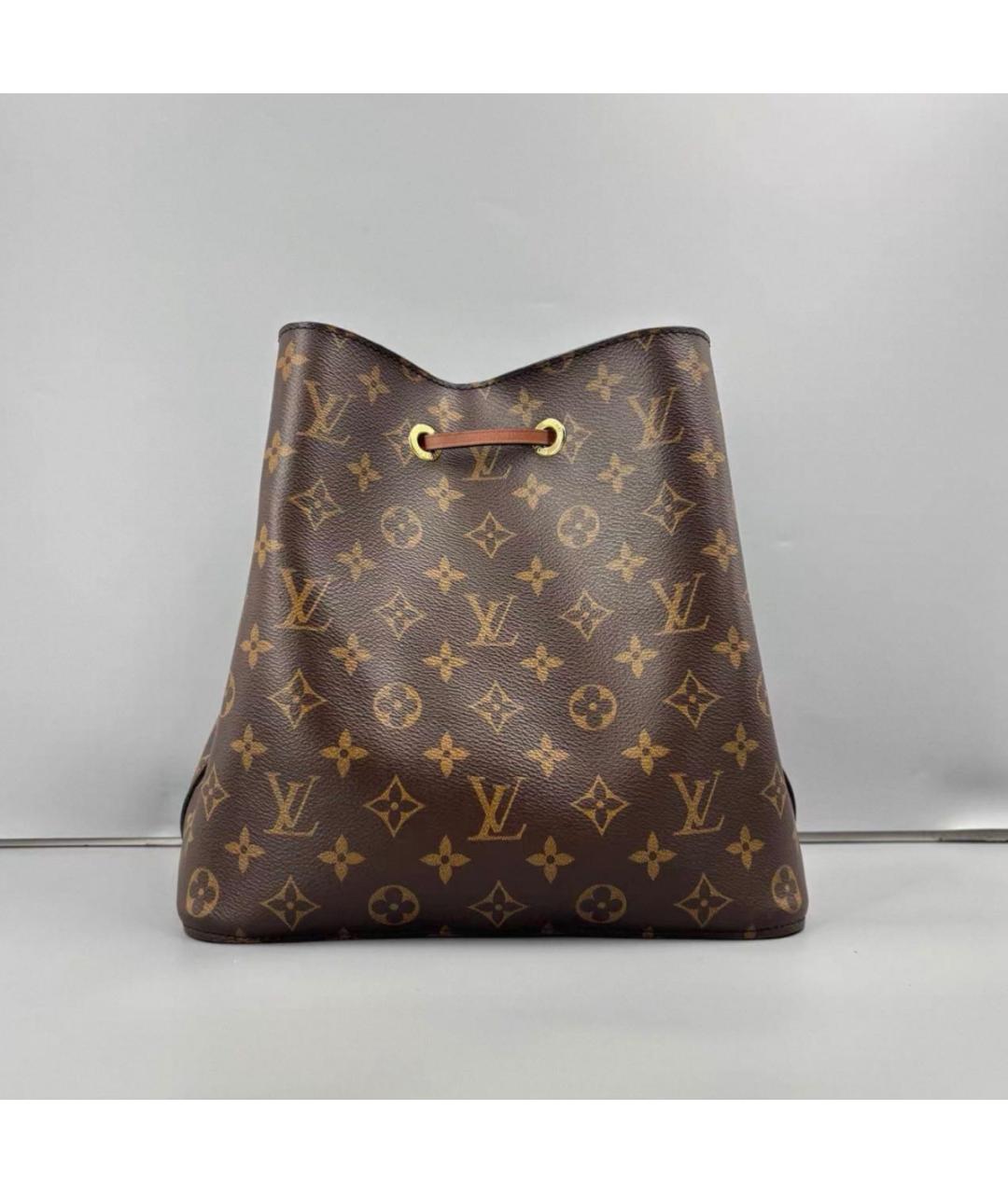 LOUIS VUITTON Коричневая кожаная сумка тоут, фото 2