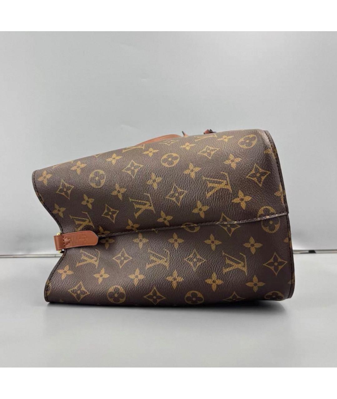 LOUIS VUITTON Коричневая кожаная сумка тоут, фото 4