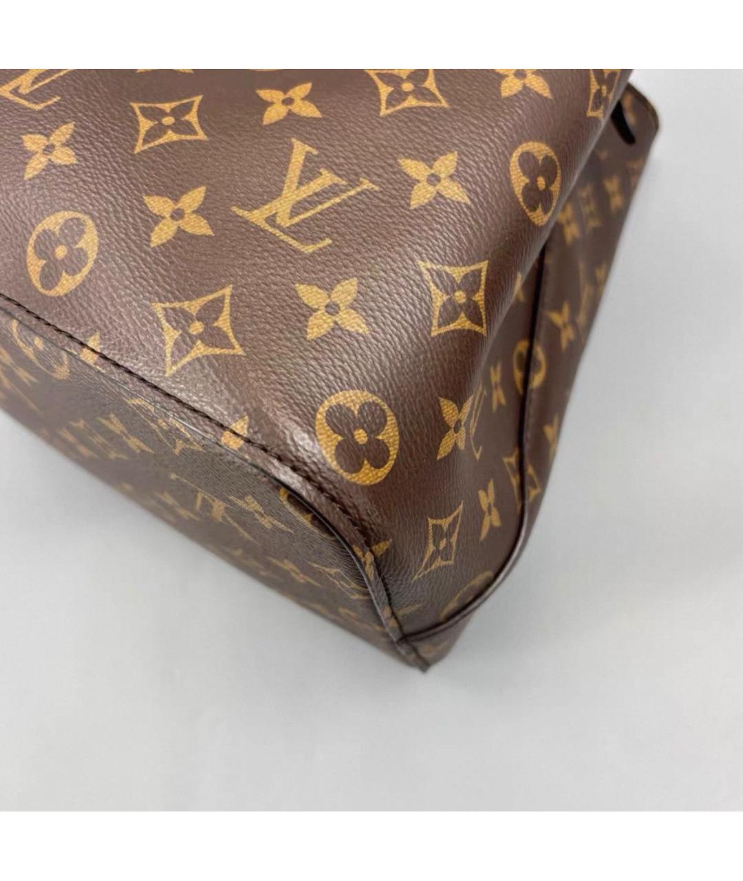 LOUIS VUITTON Коричневая кожаная сумка тоут, фото 6