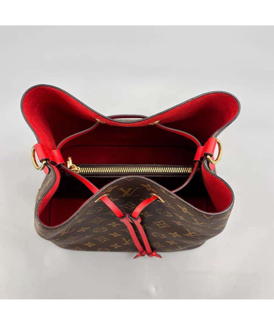 LOUIS VUITTON Коричневая кожаная сумка тоут, фото 6