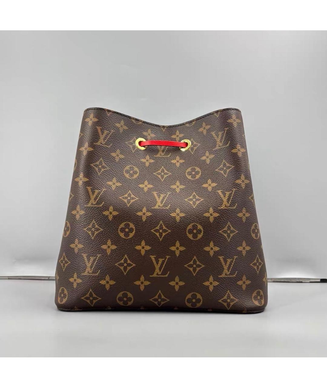 LOUIS VUITTON Коричневая кожаная сумка тоут, фото 2