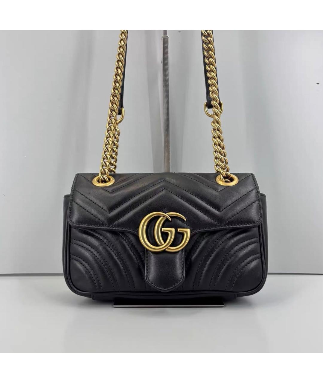 GUCCI Черная кожаная сумка через плечо, фото 9