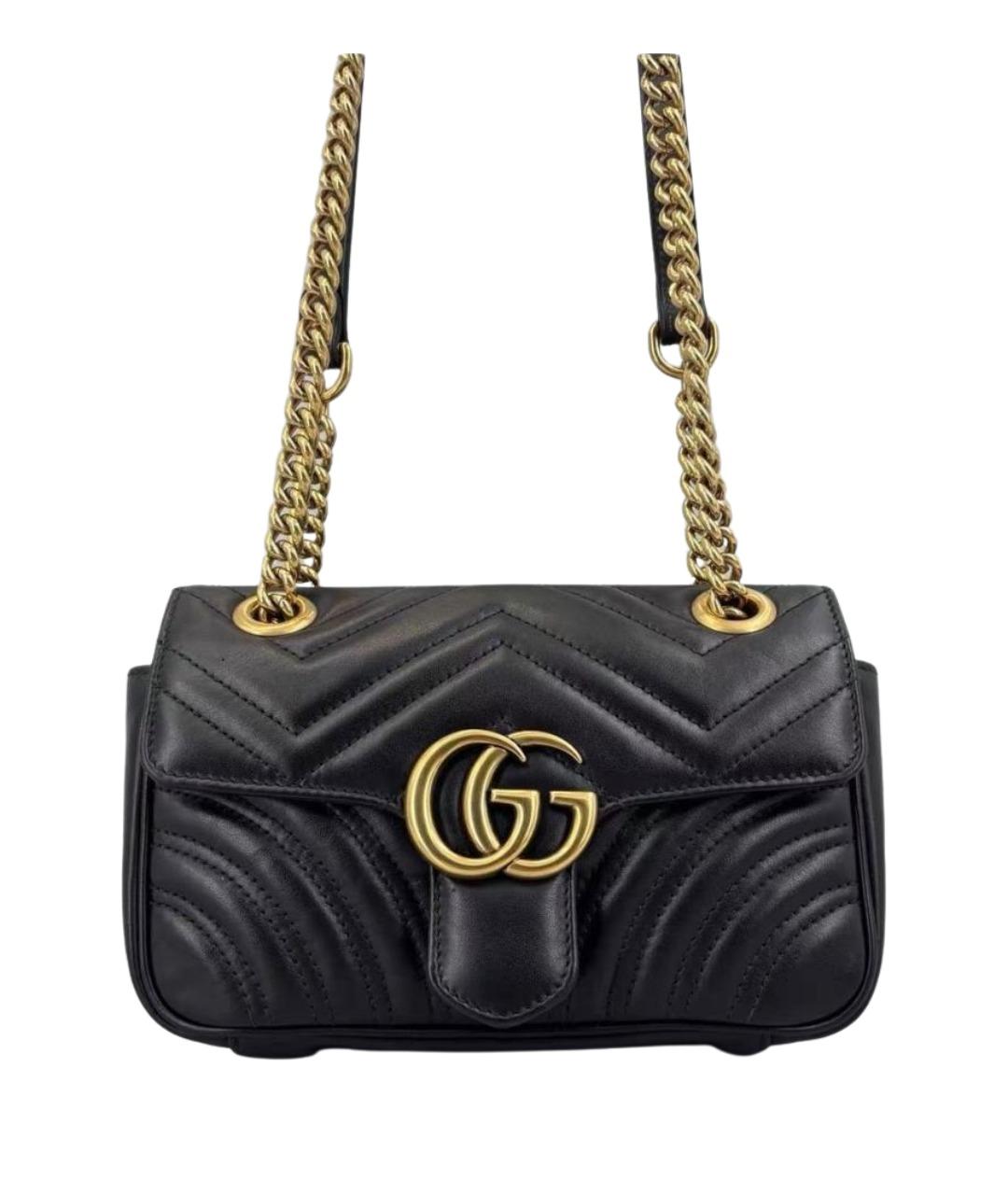 GUCCI Черная кожаная сумка через плечо, фото 1