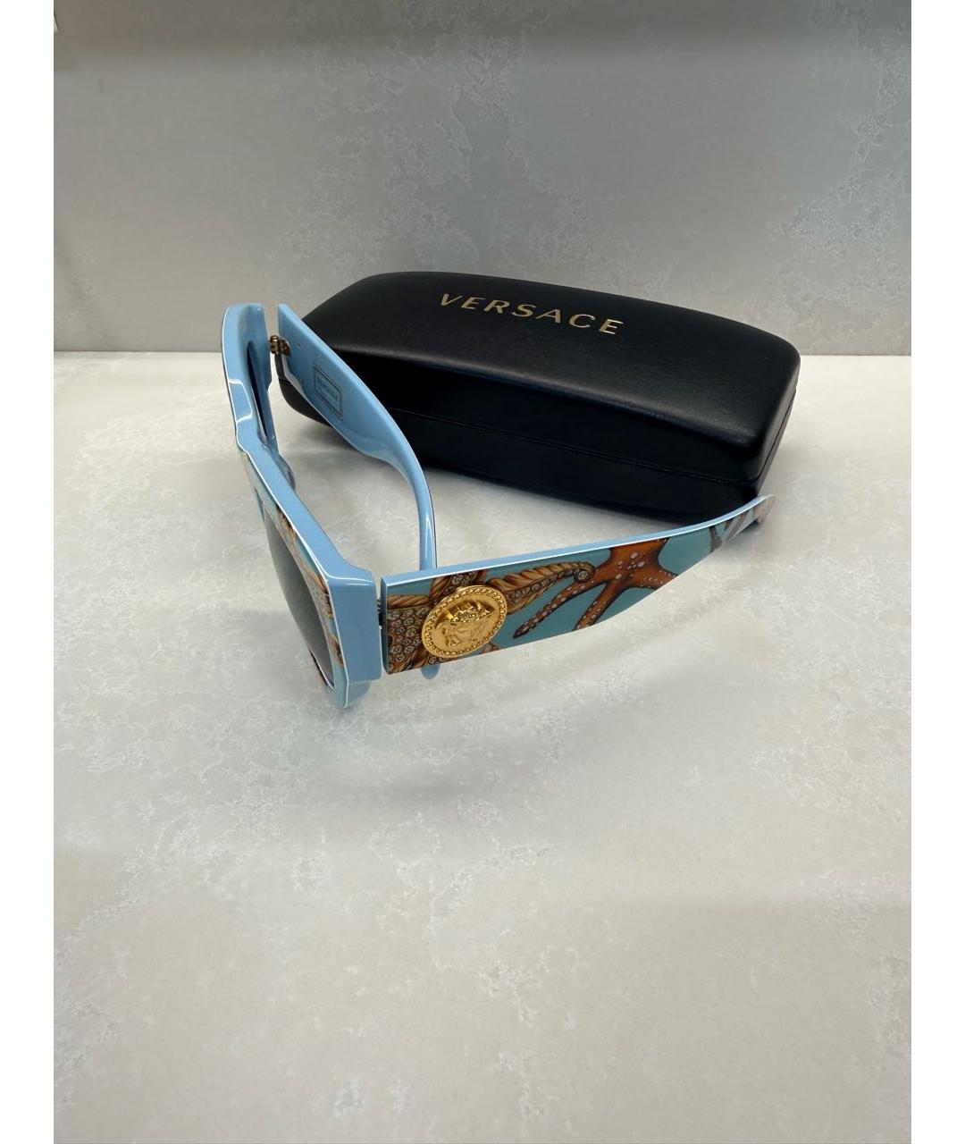 VERSACE Голубые пластиковые солнцезащитные очки, фото 2
