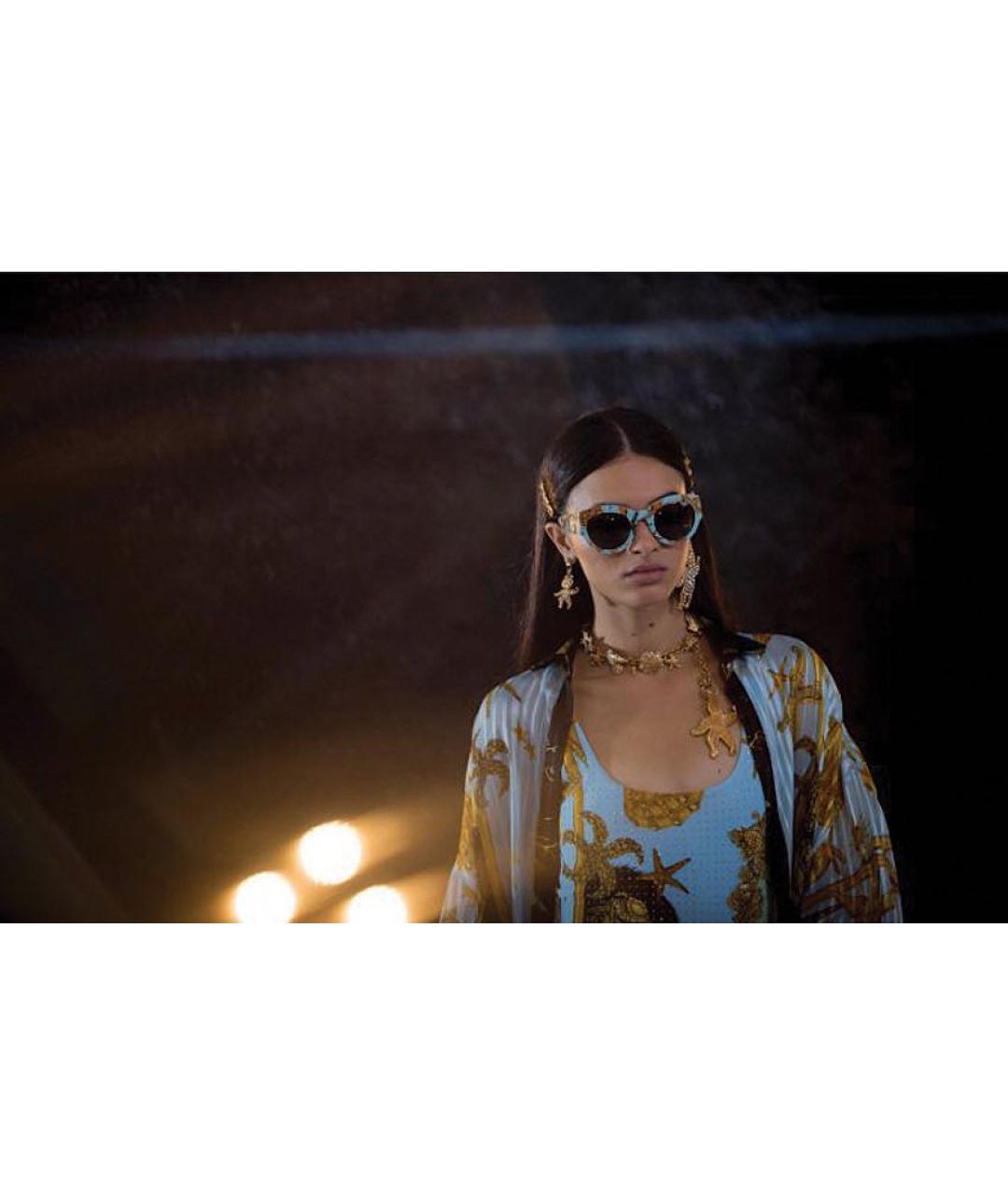 VERSACE Голубые пластиковые солнцезащитные очки, фото 7